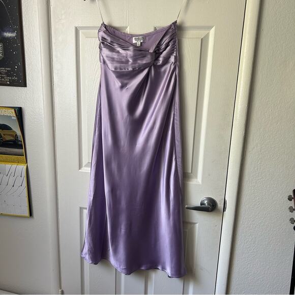 Shareen Collections Lilac Satin Maxi Skirt and Crop Top Set size 8 - Picture 8 of 13